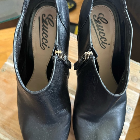 Gucci Peep Toe High Heel Ankle Booties - Picture 6 of 9